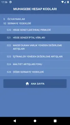 Muhasebe Hesap Kodları android App screenshot 1