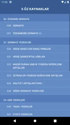 Muhasebe Hesap Kodları android App screenshot 4